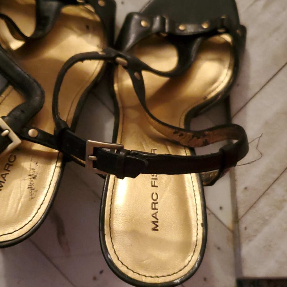 Marc Fisher Size 7. 5 M Black Wedges Vintage Y2k - image 7